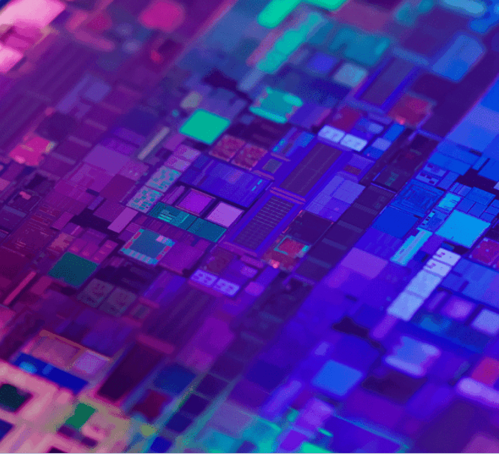 Colorful abstract digital semiconductor pattern